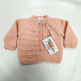 100% Wool Apricot Cardigan A32 - 3-6M