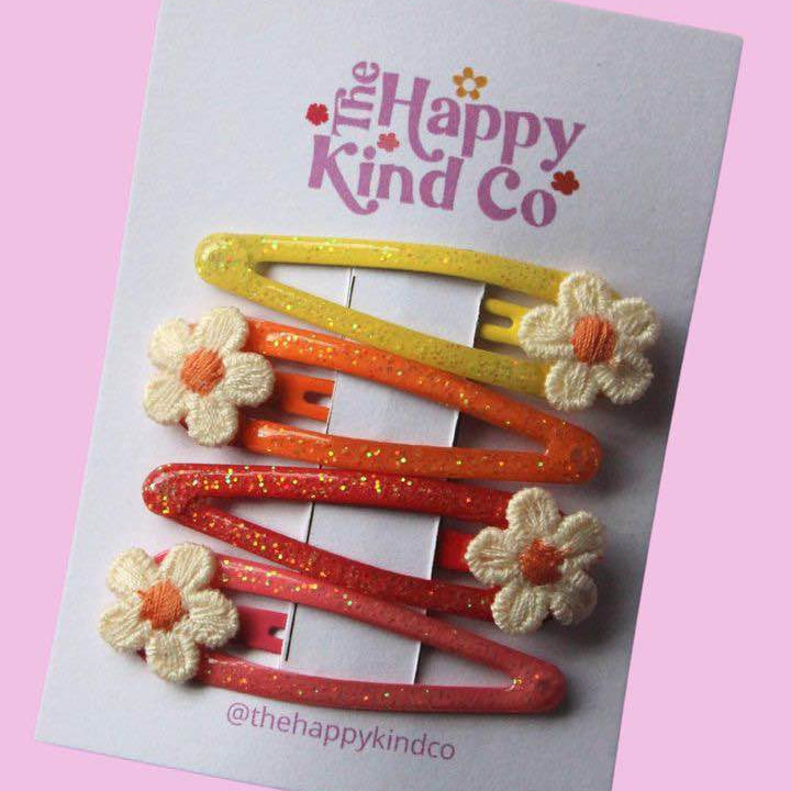 Glitter Daisy Combo Clips