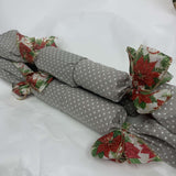 Reusable Christmas Cracker - Grey Polka Dot/Red Christmas Bow