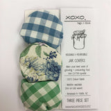 Jar Covers - Blue Gingham/Flowers/Green Gingham