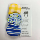 Jar Covers - Yellow Gingham/Blue Spring/Blue Stripe