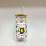 Glass Tumbler with Straw - Served Daily Iced Chocolate