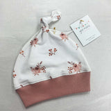 Cotton Baby Top Knot Beanies
