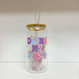 Glass Tumbler with Straw - Doing My Best