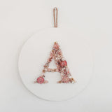 Dried Floral Initial Plaques - White Background