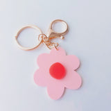 Daisy keyring - Pink/Red