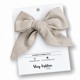 Kayla Bow Linen - Sand