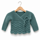 Teal Wrap Detailed Cardigan - 3-6M