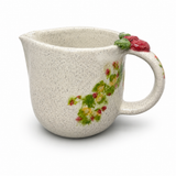 Handmade Pottery Strawberry Floral Jug