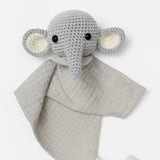 Handmade Crochet Lovey with Muslin Cloth