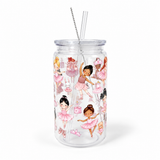 Plastic Tumbler with Straw - Ballerina