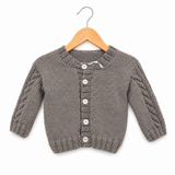 100% Wool Grey Cardigan A62 - 3-6M