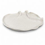 Handmade Pottery Wavey/Frill Platter - White Speckle