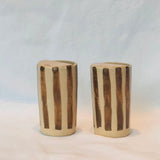Handmade Natural/Brown Stripe Keep Cup