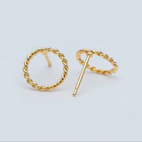 Ring Stud Earrings - Gold / Silver Earrings