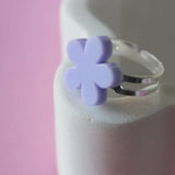 Periwinkle Flower Statement Ring