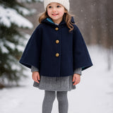 Wool Cape - Navy