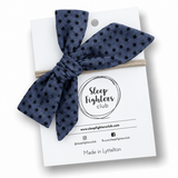 Poppy Bow Cotton - Charcoal/Black Polka Dot