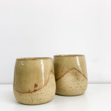 Gorgeous Speckled Golden Oat Thumb Dent Tumblers