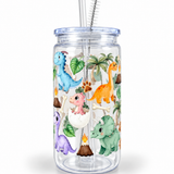Plastic Tumbler with Straw - Dinosaurs