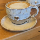 Mug - Gold Lustre Heart Cup & Saucer Set