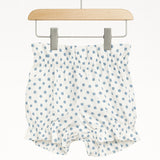 Paperbag Bloomers - White Blue Flower