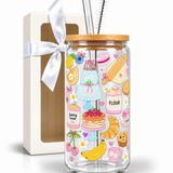 Glass Tumbler with Straw -Baker