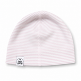 Merino Baby Beanie 0-6M - Pink Stripe