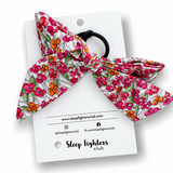 Poppy Bow Cotton - Red Retro Floral
