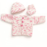 Wool Pink Fleck Jersey Hat + Booties - NB