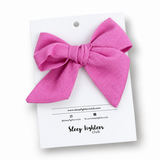 Kayla Bow Linen -Bright Pink