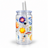 Plastic Tumbler with Straw -Space