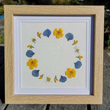 Cottage Garden Wreath Framed Artwork 15cm x 15cm