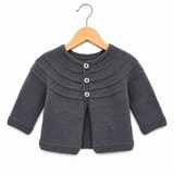 100% Wool Slate Blue Cardigan A53 - 3-6M
