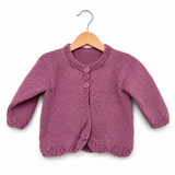 100% Wool Pink Cardigan A69 - 1-2Y