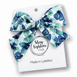 Poppy Bow Cotton - Blue/Green Floral