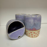 Handmade Lavender Dream with Pink Hearts Keep Cup