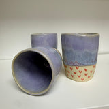 Handmade Lavender Dream with Pink Hearts Tumbler