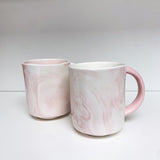 Medium Pink Marbled Porcelain Mug.