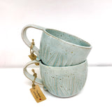 Carved Mint Mugs