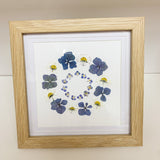 Blue Hydrangea Wreath Framed Artwork 15cm x 15cm