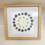 Blue Hydrangea  Wreath Framed Artwork 22cm x 22cm