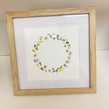 Spring Daisy Wreath Framed Artwork 22cm x 22cm