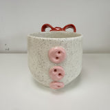 Handmade Pottery Bows + Buttons Mug
