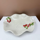 White/Black Speckle Bunched  Strawberry Bowl
