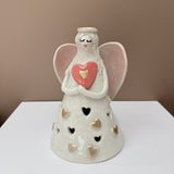 Handmade Heart Angel  – Speckled Clay