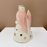 Handmade Heart Angel  – Speckled Clay