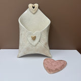 Handmade Pottery Hanging Envelope with Heart