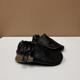 Black/Gold Soft Sole Leather Shoes