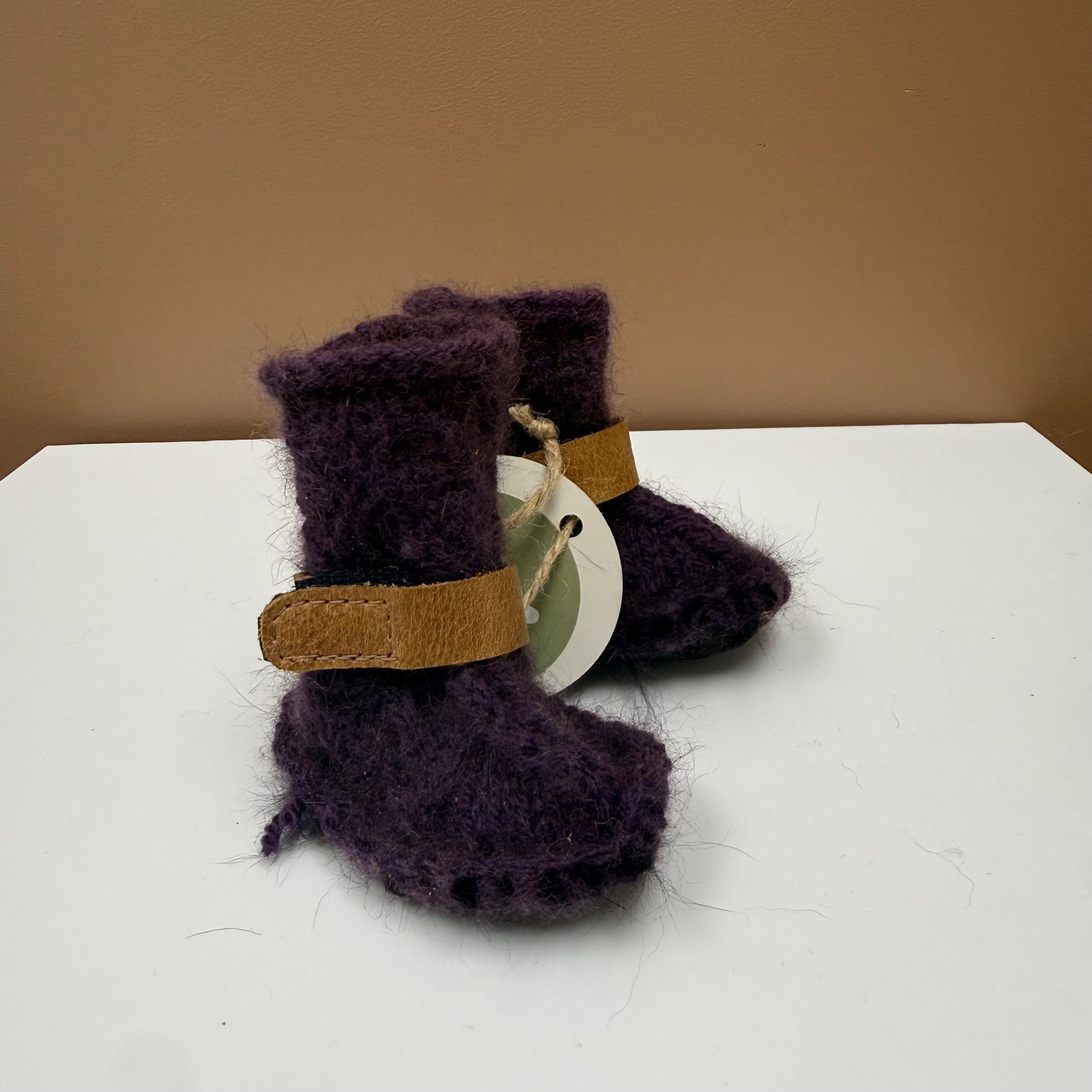 Handmade Possum/ Merino  Leather Strap Booties